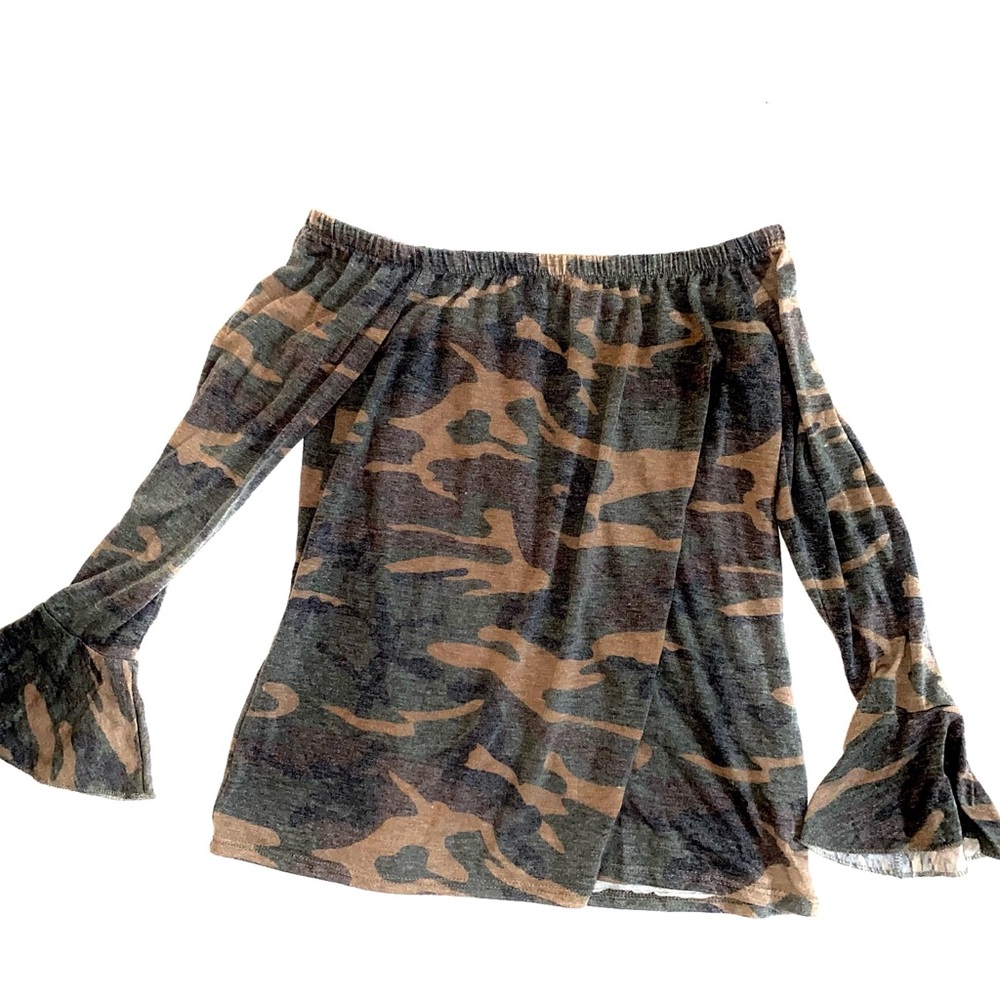 shoulderless camo long sleeve